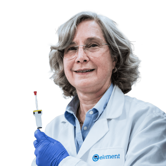 Element life sciences researcher preparing sample with laboratory pipette
