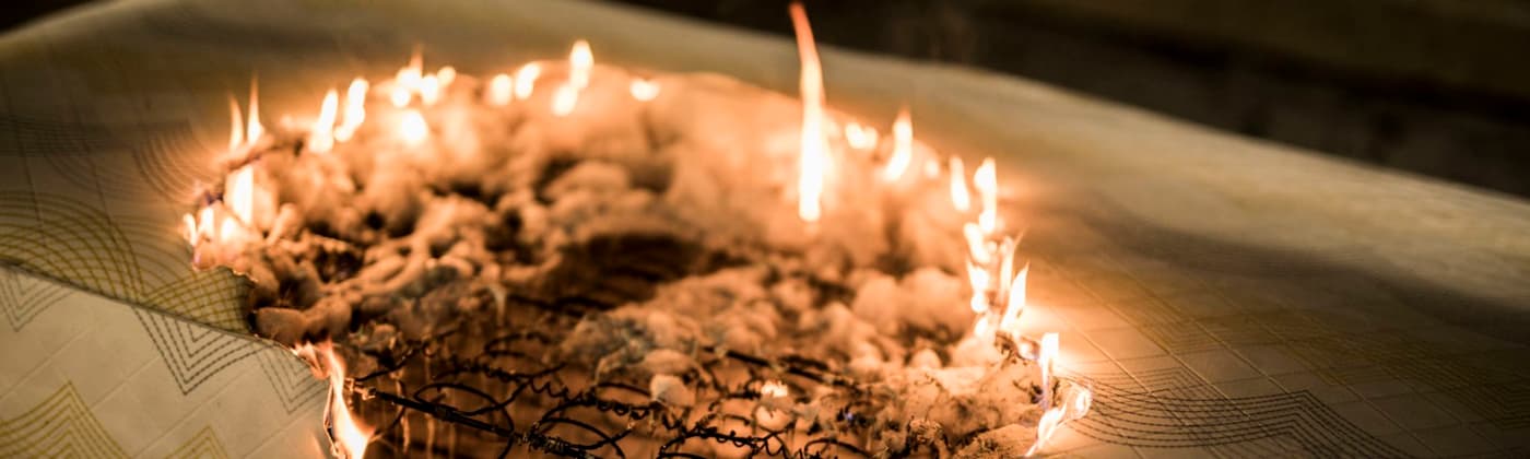 Mattress on fire