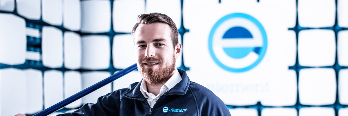 Element testing engineer in anechoic chamber for electromagnetic compatibility and wireless device testing