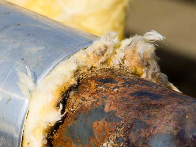 CUI Inspection services - corrosion under insulation on piping