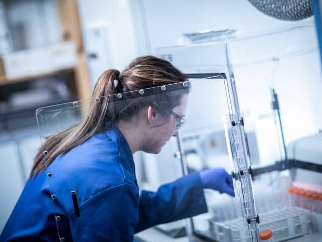 Microbiological test in laboratory.